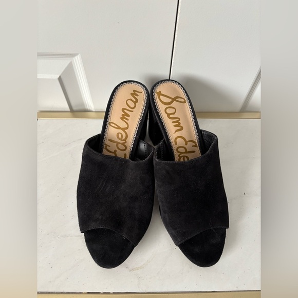Sam Edelman | Orlie Block Heel Suede Black Mule | Size 9 - Picture 3 of 6
